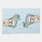Linge De Cuisine Cher chien Bonjour (Horizontal)