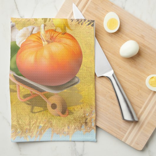 Linge De Cuisine Cher fermier chien avec Citrouille (Quart Plié)