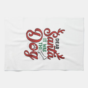 Linge De Cuisine Cher Père Noël C'était Le Chien Noël Chemise Desig