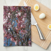 Linge De Cuisine Cherry Blossoms et Blue Sky Spring Floral (Quart Plié)