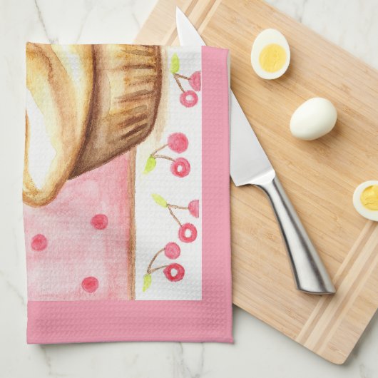 Linge De Cuisine Cherry Cupcake Kitchen Towel  (Quart Plié)