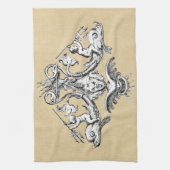 Linge De Cuisine Cherubs avec des tridents sur les dauphins (Vertical)