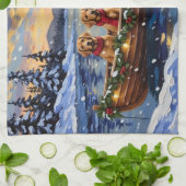 Linge De Cuisine Chesapeake Bay Retriever Christmas Boat Holiday (Plié)