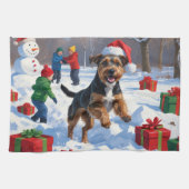 Linge De Cuisine Chesapeake Bay Retriever Neige avec Casquette de N (Horizontal)