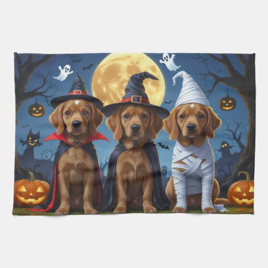 Linge De Cuisine Chesapeake Bay Terrier Citrouille Halloween Funny (Horizontal)