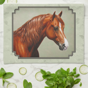 Linge De Cuisine Chestnut Morgan Cheval Sage Vert