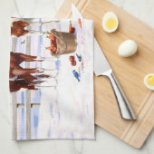 Linge De Cuisine Chestnut Pinto Sorrel Peinture Quarter Chevaux Dan (Quart Plié)