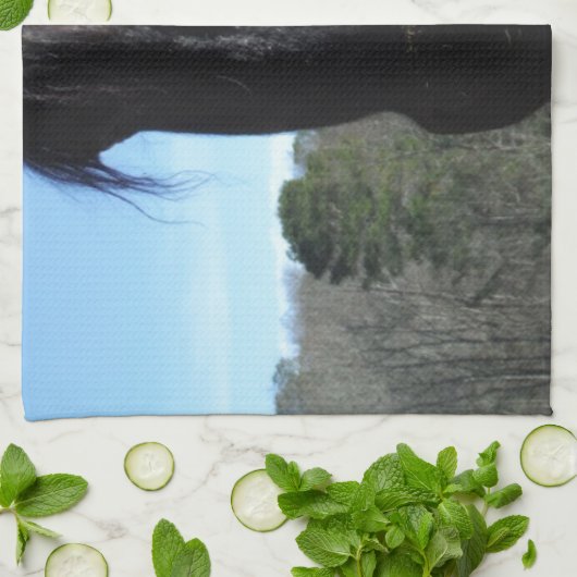 Linge De Cuisine Cheval à bascule noir secouru (Plié)