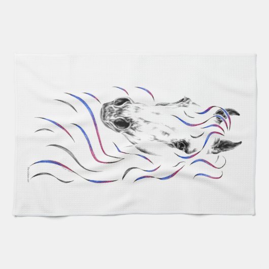 Linge De Cuisine Cheval arabe élégant (Horizontal)