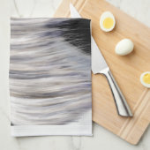 Linge De Cuisine Cheval arabe gris argenté (Quart Plié)