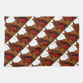Linge De Cuisine Cheval avec Bow rouge (Horizontal)