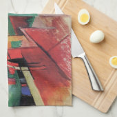 Linge De Cuisine Cheval bleu avec arc-en-ciel par Franz Marc (Quart Plié)