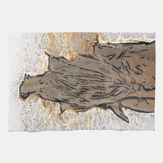 LINGE DE CUISINE CHEVAL BROWN (Horizontal)