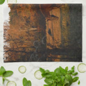 Linge De Cuisine Cheval Brown rouge, bois d'automne. (Plié)