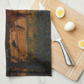 Linge De Cuisine Cheval Brown rouge, bois d'automne. (Quart Plié)