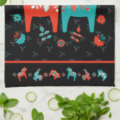 Linge De Cuisine Cheval Dala folklorique suédois (Plié)