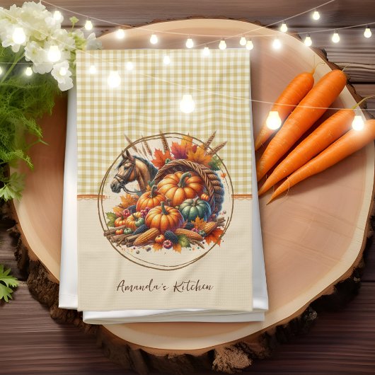 Linge De Cuisine Cheval d'automne