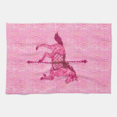 Linge De Cuisine Cheval de carrousel - Fuchsia rose (Horizontal)