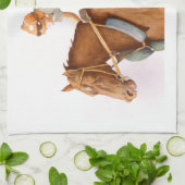 Linge De Cuisine Cheval de course et Jockey (Plié)