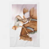 Linge De Cuisine Cheval de course et Jockey (Vertical)