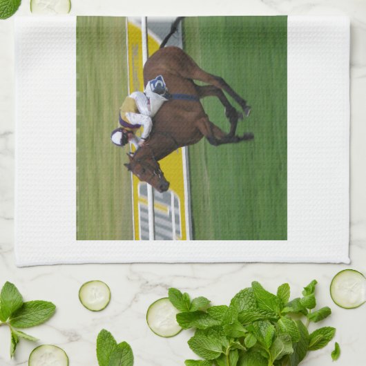Linge De Cuisine cheval de course, sport de course (Plié)