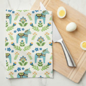 Linge De Cuisine Cheval de Dala suédois Turquoise (Quart Plié)