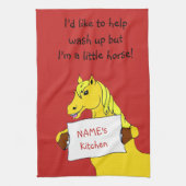 Linge De Cuisine Cheval de dessin mignon avec message (Vertical)