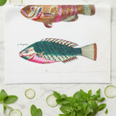 Linge De Cuisine Cheval de mer et poissons (Plié)