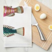 Linge De Cuisine Cheval de mer et poissons (Quart Plié)