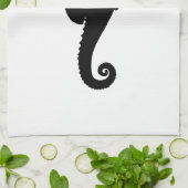 Linge De Cuisine Cheval de mer noir et blanc (Plié)