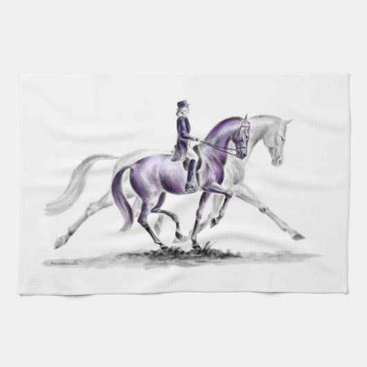 Linge De Cuisine Cheval Dressage en Trot Piaffe (Horizontal)
