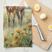 Linge De Cuisine Cheval en champ (Quart Plié)