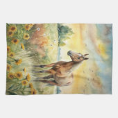 Linge De Cuisine Cheval en champ (Horizontal)