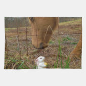 Linge De Cuisine cheval et fleur de printemps Bunny (Horizontal)