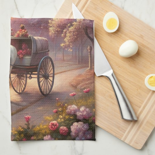 Linge De Cuisine Cheval et Panier (Quart Plié)