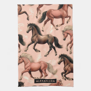 Linge De Cuisine Cheval mignon rose sans joint