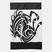 Linge De Cuisine Cheval noir et blanc (Vertical)