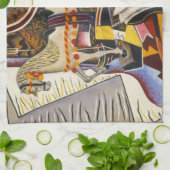 Linge De Cuisine Cheval Pipe Fleur rouge par Joan Miro (Plié)