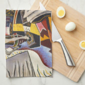 Linge De Cuisine Cheval Pipe Fleur rouge par Joan Miro (Quart Plié)