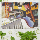 Linge De Cuisine Cheval Pipe Fleur rouge par Joan Miro (Plié)