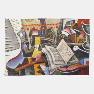 Linge De Cuisine Cheval Pipe Fleur rouge par Joan Miro