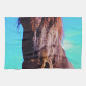 Linge De Cuisine Cheval pourpre avec Bouche verte (Horizontal)