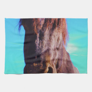 Linge De Cuisine Cheval pourpre avec Bouche verte