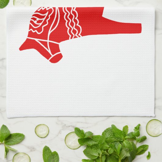 Linge De Cuisine Cheval rouge de Dala (Plié)