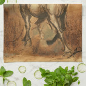 Linge De Cuisine Cheval sauvage et couleurs chaudes (Plié)