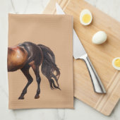 Linge De Cuisine Cheval Sud-Ouest Brun Crème (Quart Plié)