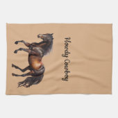 Linge De Cuisine Cheval Sud-Ouest Brun Crème (Horizontal)