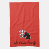 Linge De Cuisine Chevalier rouge et noir médiéval et bouclier (Vertical)