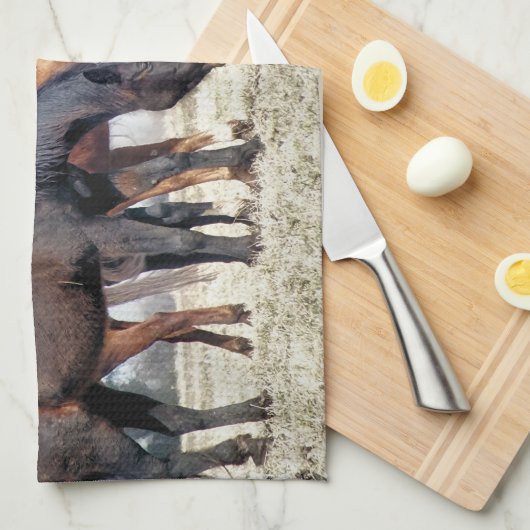 LINGE DE CUISINE CHEVAUX (Quart Plié)