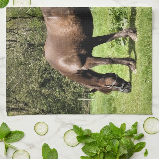 LINGE DE CUISINE CHEVAUX (Plié)